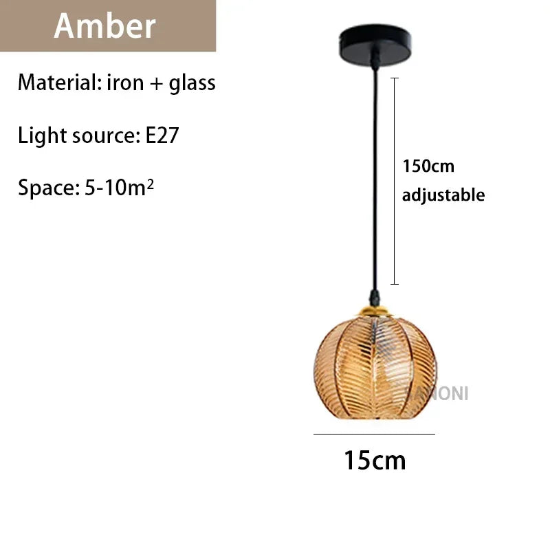 Nordic Modern Striped Glass Chandelier