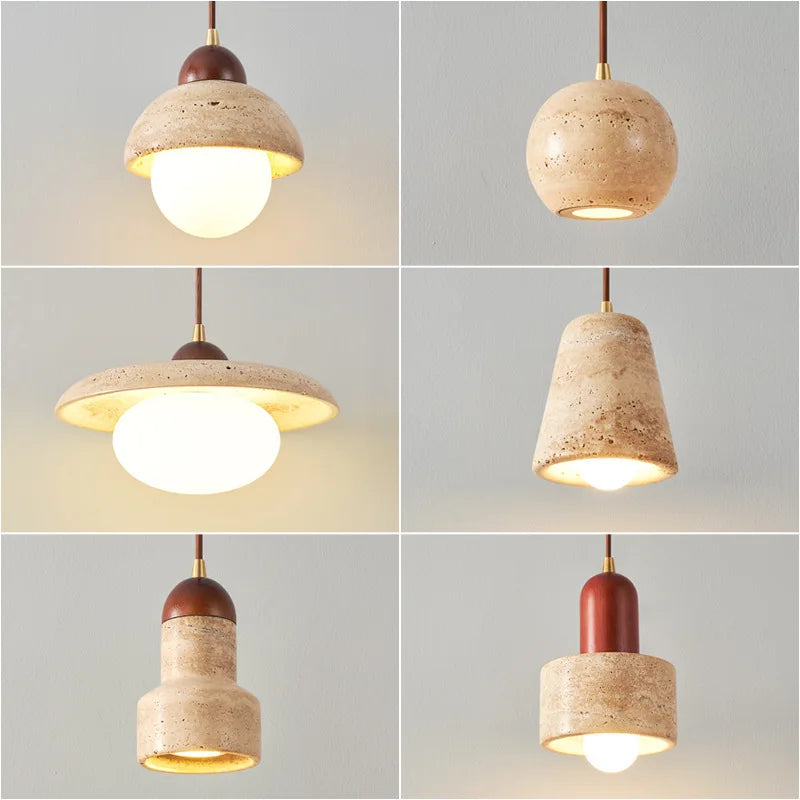 White Travertine and Marble Droplight