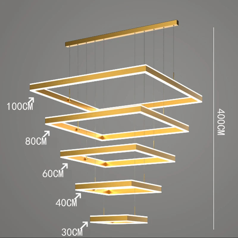 Nordic Square Tiered Chandelier