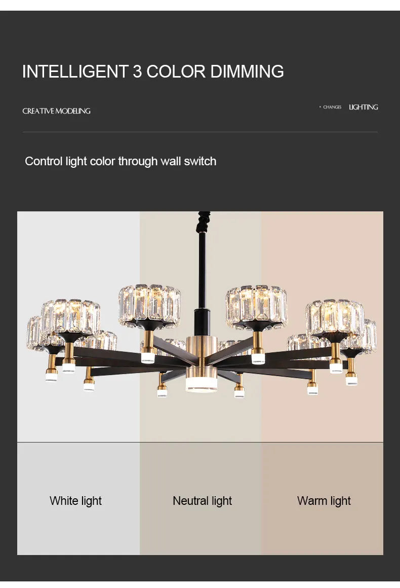 Nordic LED Luxury Living Room in Gold and Black