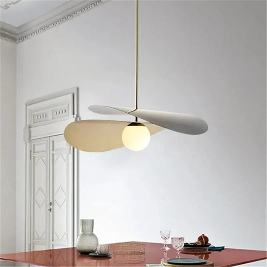Olivia Pendant lamp French Designer Lotus Leaf Lamp loft Dining Room office table lamp Metal Bar cloth Shop Suspension hat lamp