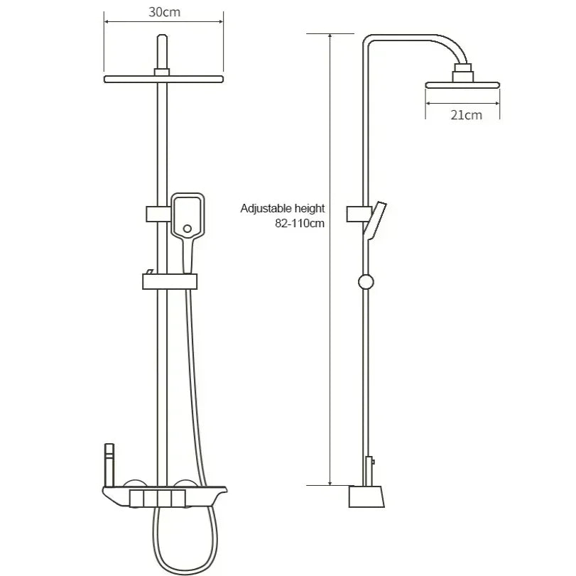 Bathroom Shower Faucet Set 4 Functions Digital Display