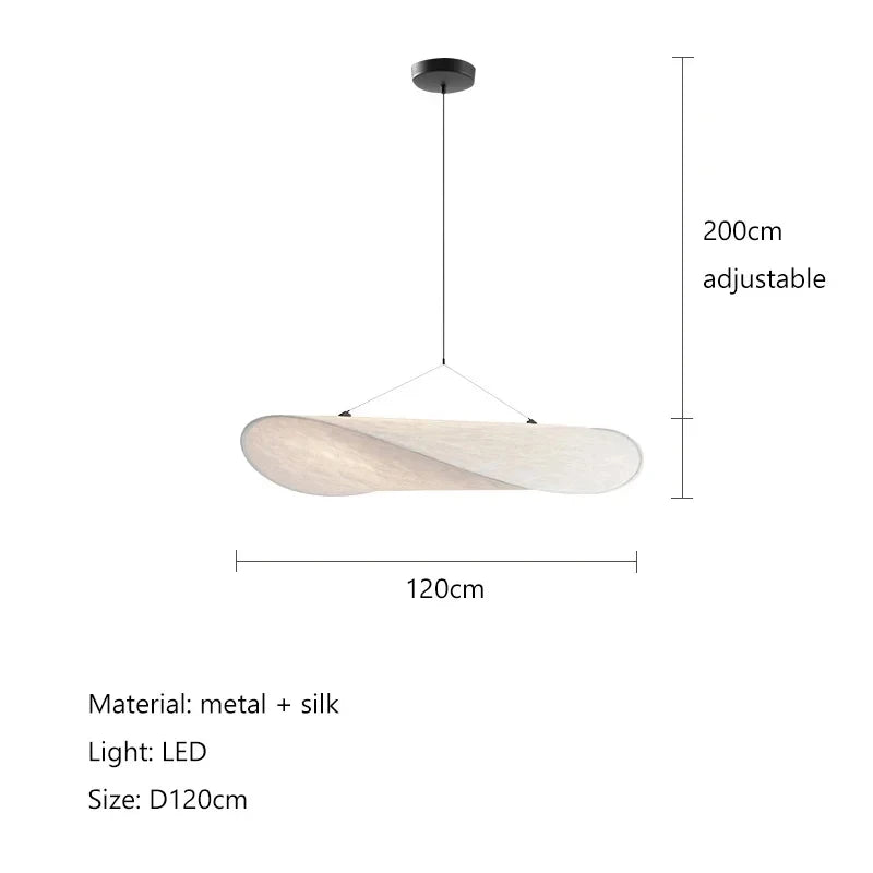 Japanese Wasbu-Sabi Style Handmade Silk Pendant Lamp
