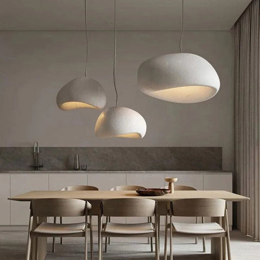 Modern White + Grey Nordic Wabi-Sabi LED Pendant Lights