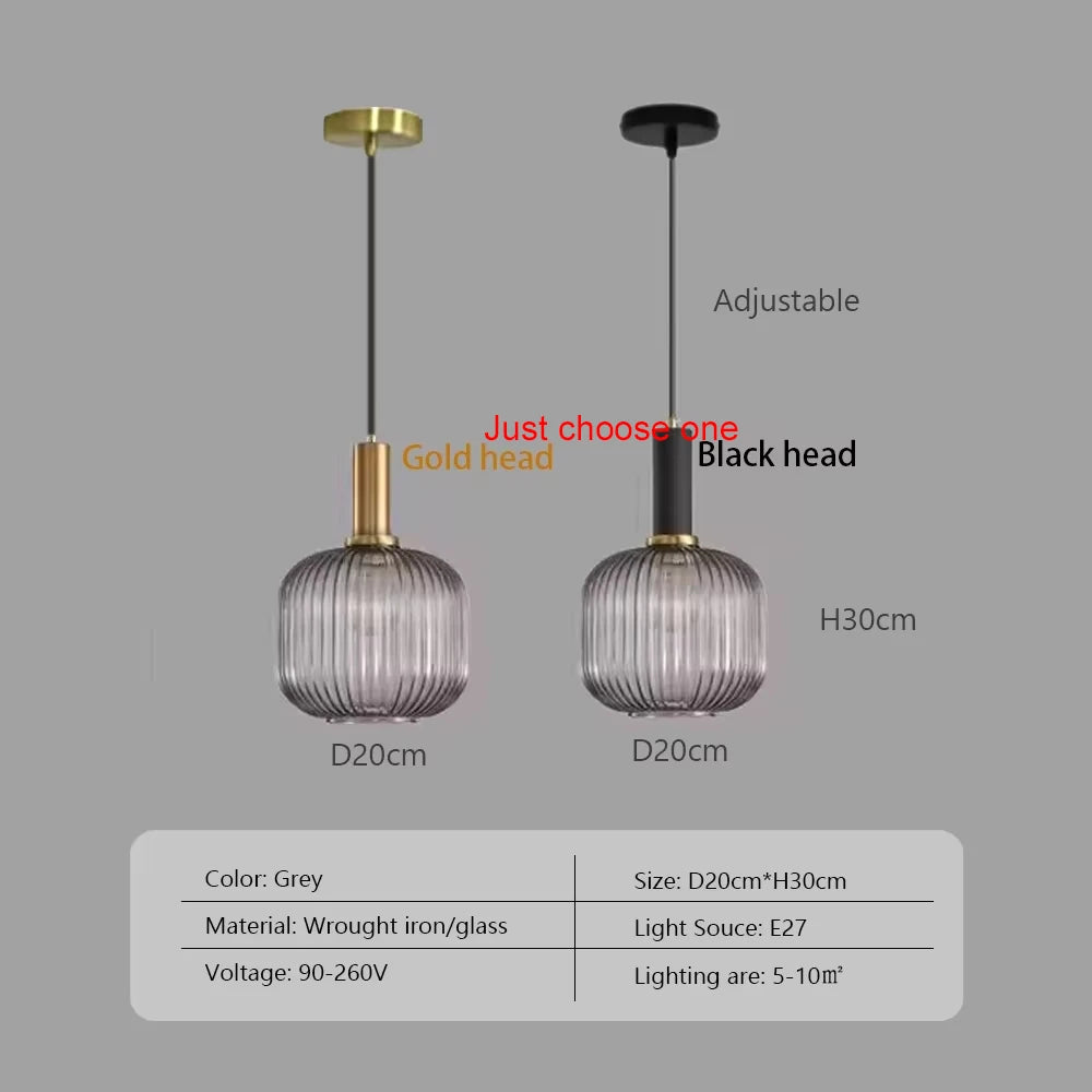 Nordic Restaurant Pendant Lights Glass Pendant Light For Living Dinning Room Lamp Simple Bedside Lustre LED E27 pendant Lighting