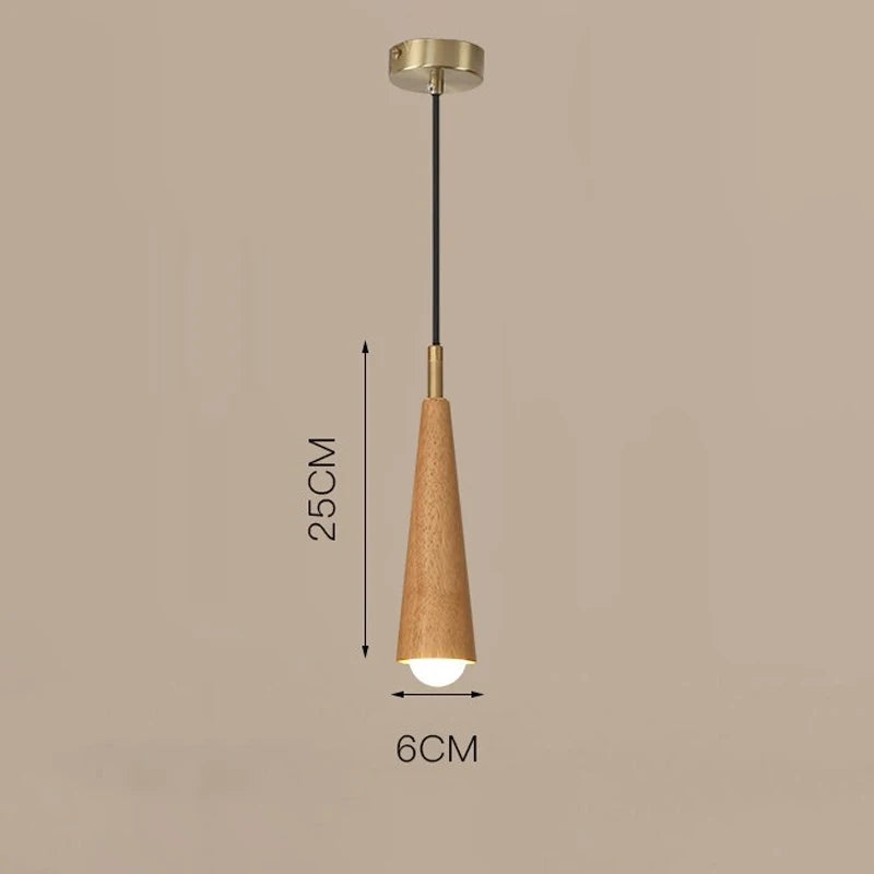 Modern Wooden LED Pendant Light Hanging Lamp Living Room Decor Kitchen Island Shop Bar Cafe Droplight Long Tube Pendant Lights