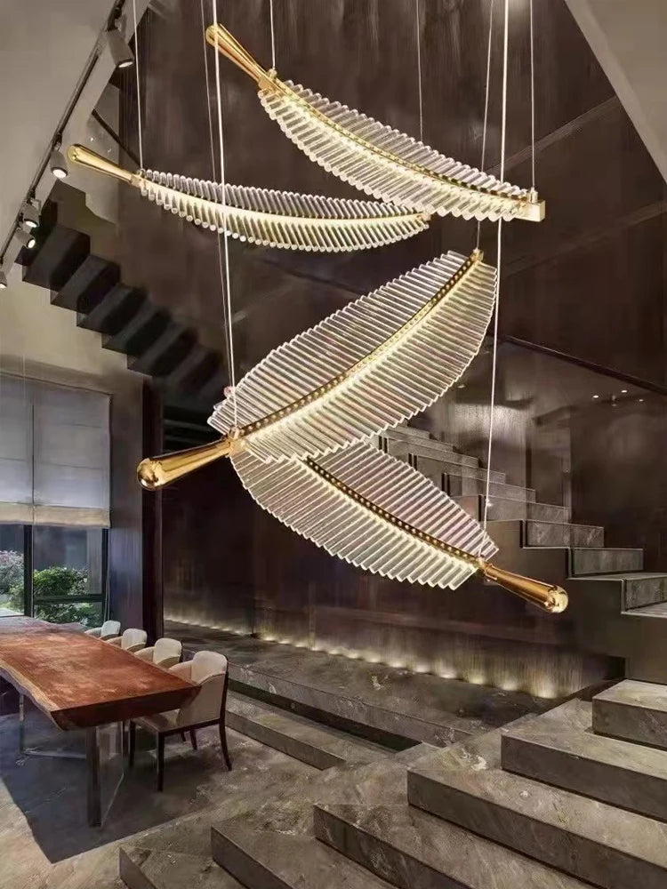 Luxury Modern Minimalist Leaf Art Chandelier