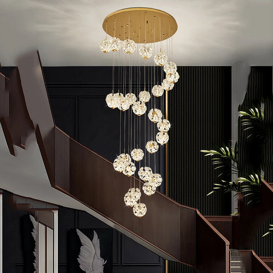 Modern Spiral Crystal Chandelier