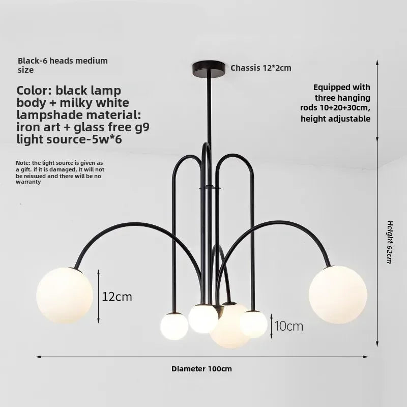 Nordic Retro LED Iron Ceiling Chandelier