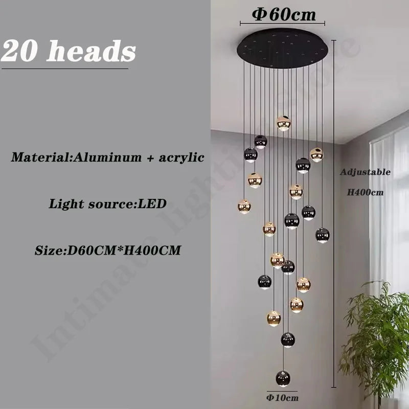 Pendent Lamp Stairs Chandelier lighting Living room Modern Pendant Lights for Kitchen Island Lustre stairs Hanging Ceiling Lamp