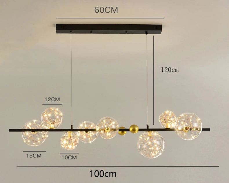 Nordic Chandeliers with 8 Oversized Glass Bulbs