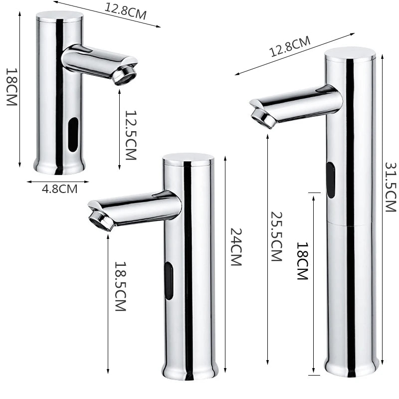 OXG Bathroom Automatic Touch Free Sensor Faucet Deck Mounted Basin Faucet Hot Cold Mixer Tap Bathroom Faucet Basin Sink Faucet