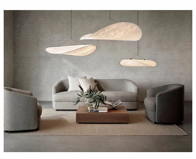 Modern LED Silk Pendant Lamp Nordic Creative Ceiling Pendant Restaurant Living Room Lighting Home Decoration Fabric Pendant Lamp