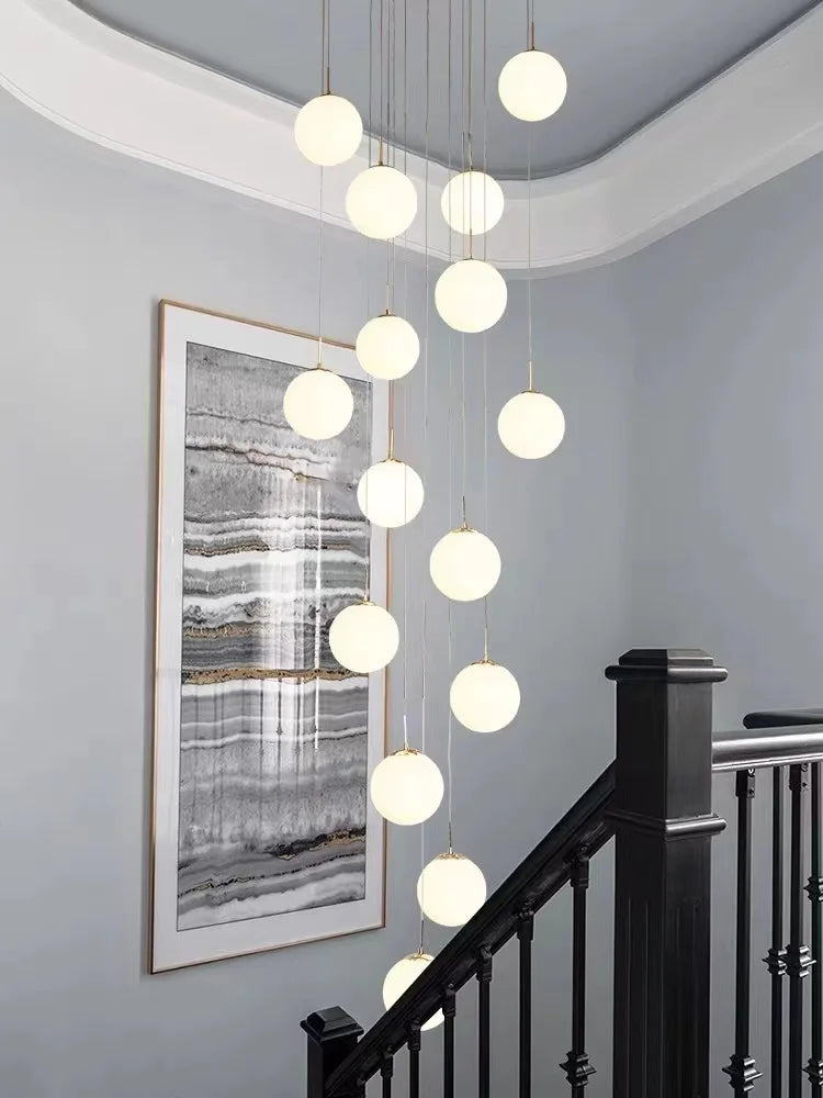 Stairs Modern Nordic Chandelier Loft Duplex Living Room Hotel Lobby Long Chandelier Home Decorative Lighting