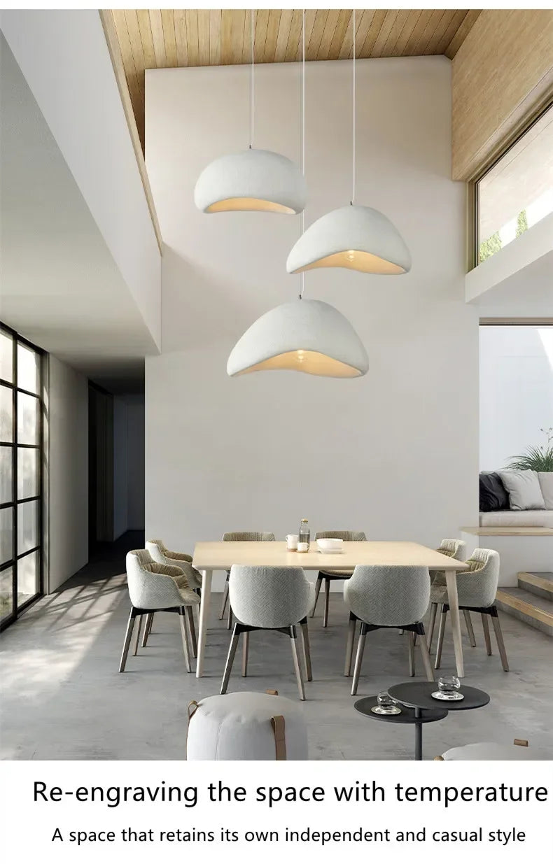 Japanese Wabi-sabi Style Living Room Chandeliers Dining Room Bar Lights Nordic Designr Curve Pendant Lights LED Home Decoration