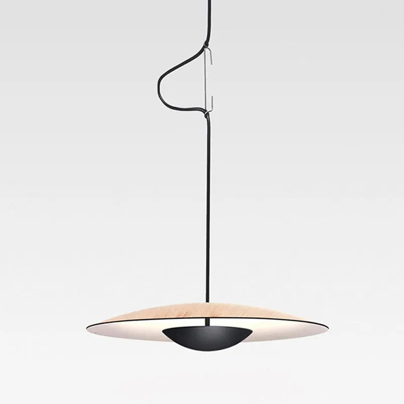 Nordic Design Led Pendant Lights Wood Grain Black for Table Dining Room Kitchen Pendant Lights Home Decor Hanging Light Fixture