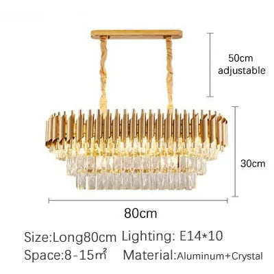Modern Bedroom Living Dining Room Lighting Luxury Crystal Pendant Lights Gold Ceiling Chandelier Indoor Decorations Led Fixture