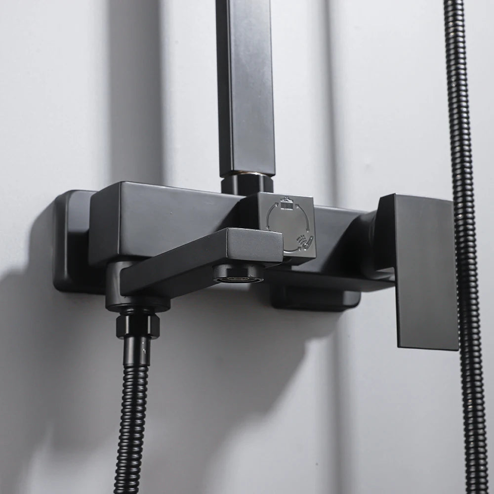 Long Spout Black Shower Faucet Cold Hot Multifunction 304 Stainless Steel Bathroom Bathtub Tap With Spray Bidet
