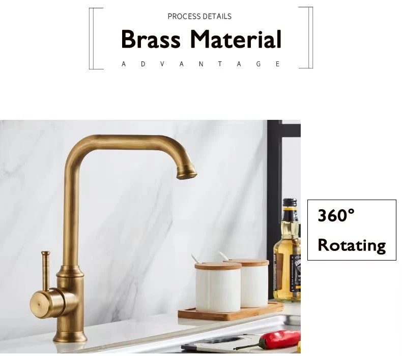Black Kitchen Faucets Antique Bronze Faucet Kitchen Mixers Taps Cold And Hot Basin Sink Tap Water Mixers Antique Gold Chrome