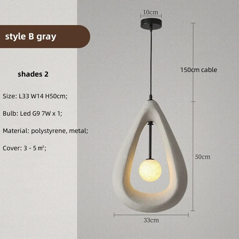 Nordic Dining Room Wabi Sabi Pendant Lights  Led Hanging Lighting Minimalism Suspend Bedroom Home Decor Indoor Lamps Fixtures