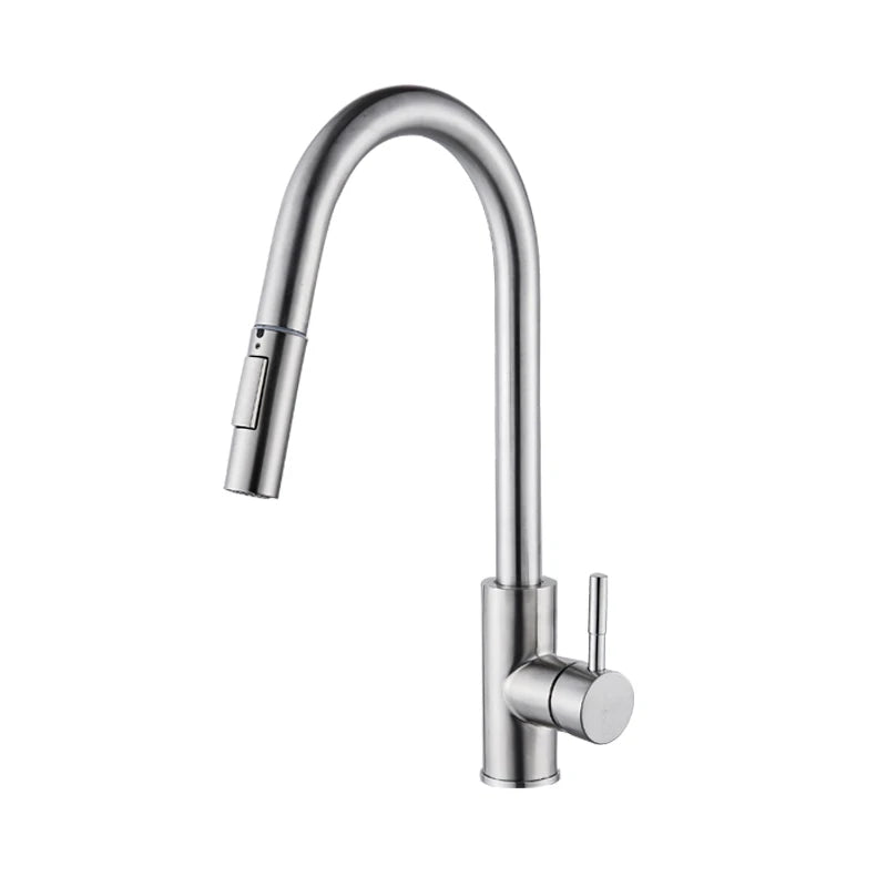 FMHJFISD Kitchen Faucet Brushed Gold Pull Out Kitchen Sink Water Tap Single Handle Mixer Tap 360 Rotation Kitchen Shower Faucet