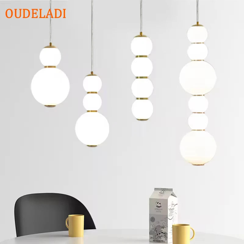 Nordic Glass Ball Hoist Hanging Lamp