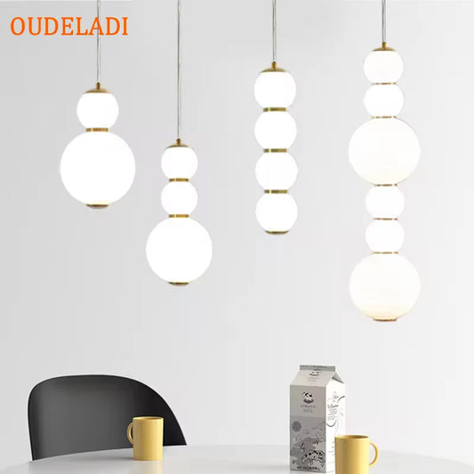 Nordic Glass Ball Hoist Hanging Lamp