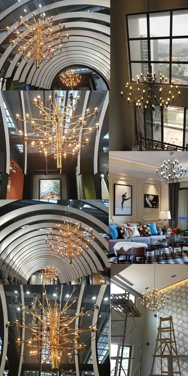 Italian Luxury Tree Branch Suspension Lamp Chandelier