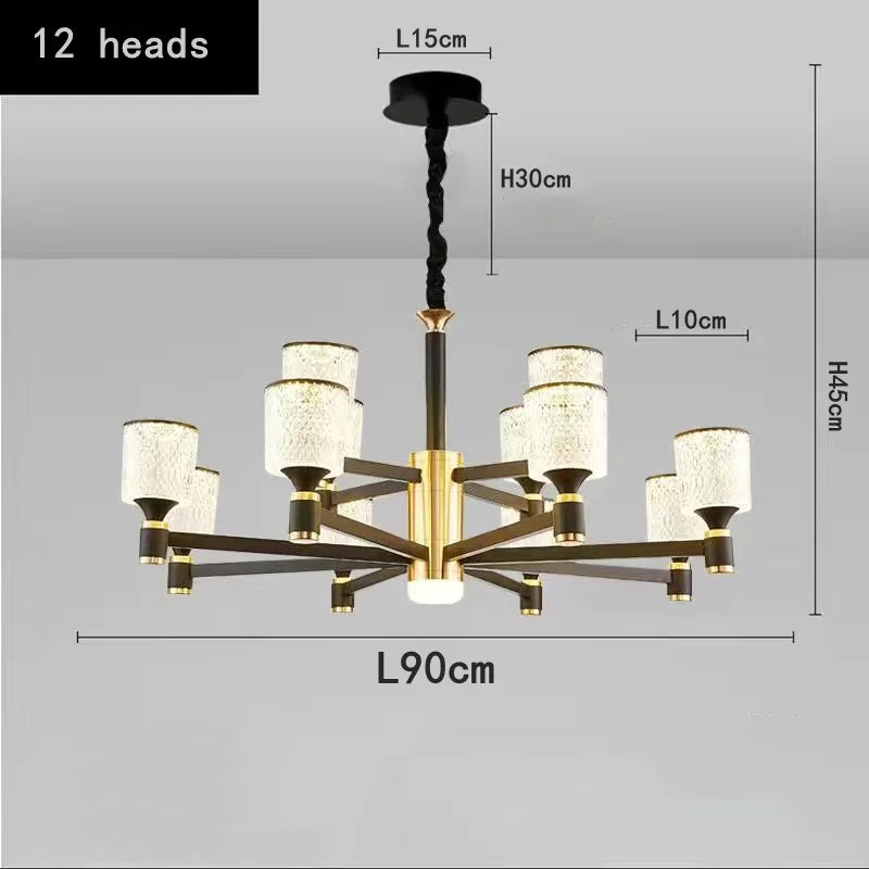 Nordic LED Luxury Living Room in Gold and Black