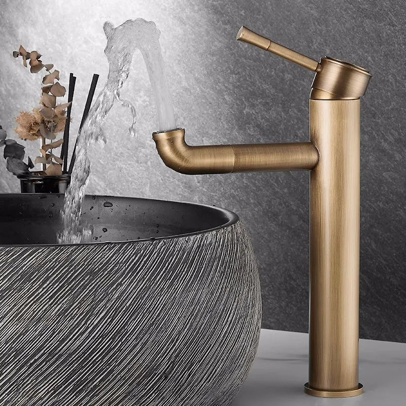 Antique Bronze Basin Faucets Bathroom Faucet Hot & Cold Brass Bathroom Sink Faucet Rotating Lavotory Faucet  Mixer Water Tap