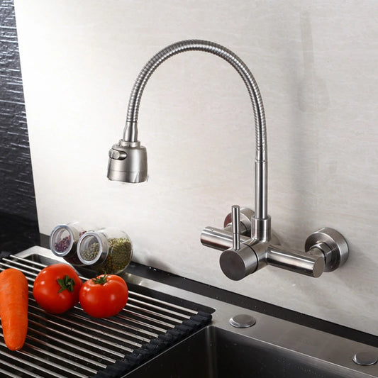 Kitchen Faucet Hot and Cold Water Household Wall Mounted Tap Bathroom Faucet Shower Faucet Bathroom Accessories