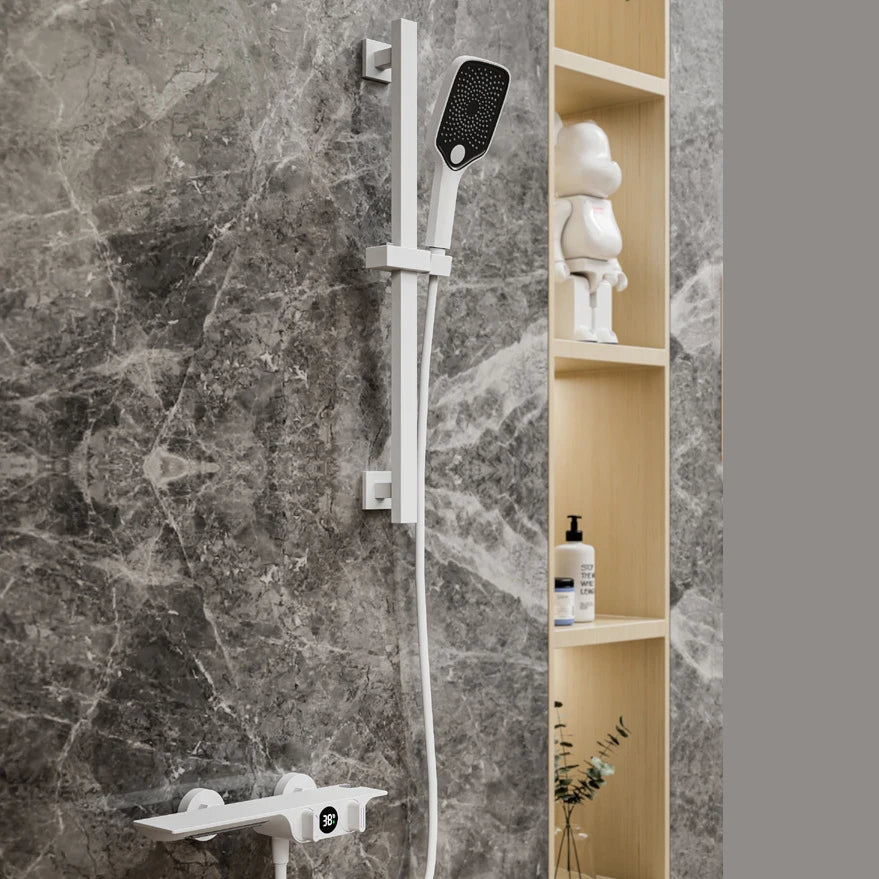 Wall Mounted Bathtub Faucet Two Function Long Large Shelf  Temperature Display Water Flow Generate Electricity