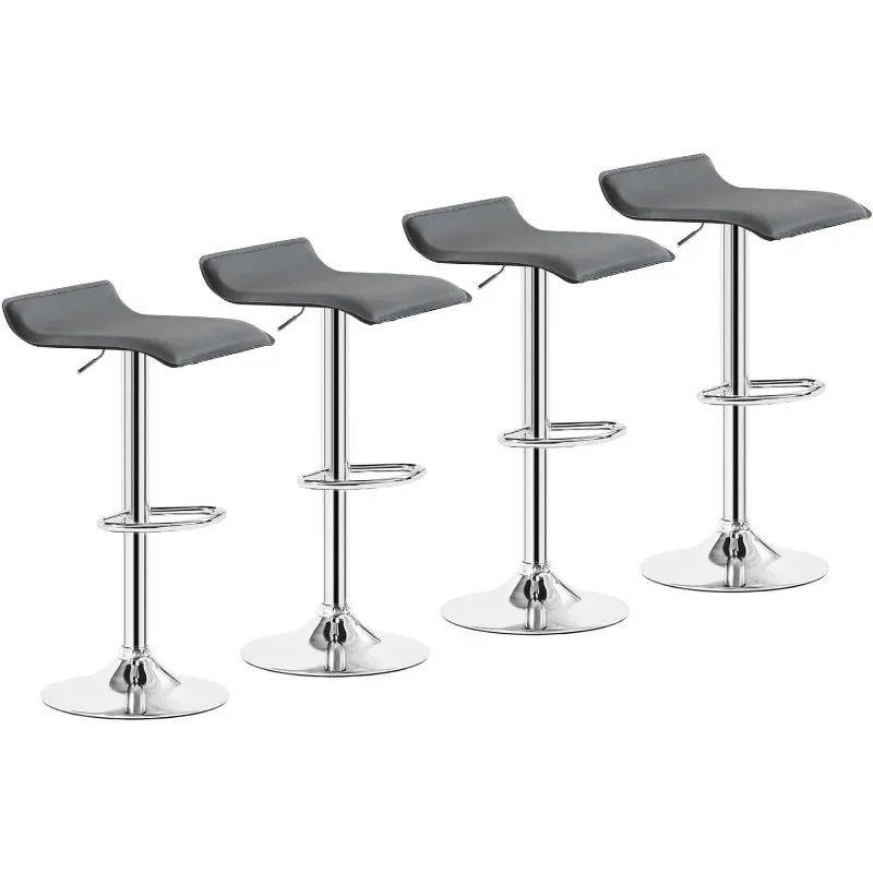 Modern Armless Bar Stools Set of 4