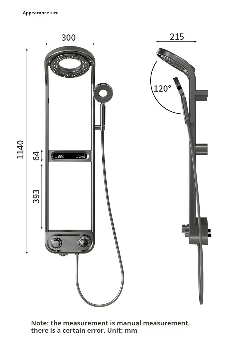 Smart Shower Set with Digital Display LED Atmosphere Light