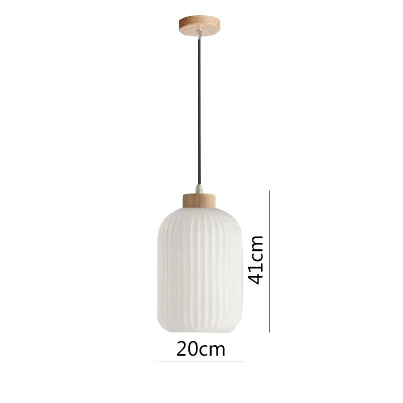 Japanese Wabi Sabi Style White Glass Lamp