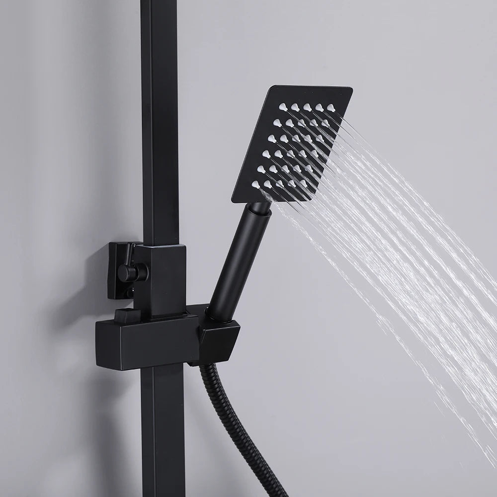 Long Spout Black Shower Faucet Cold Hot Multifunction 304 Stainless Steel Bathroom Bathtub Tap With Spray Bidet