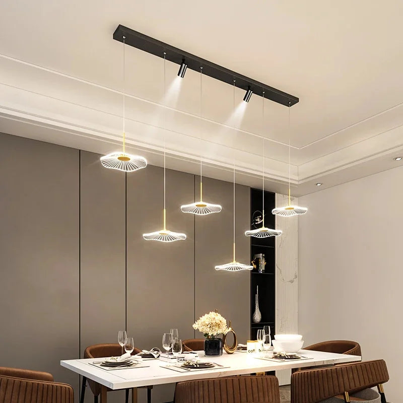 LED Lotus Leaf Restaurant Chandelier