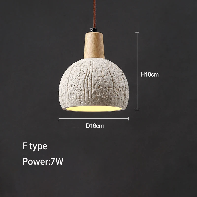 Led Pendant Light Bedroom Bedside Chandelier High Concrete Cement Ceiling Hanging Lamp Restaurant Bar Art Loft Designer Lighting