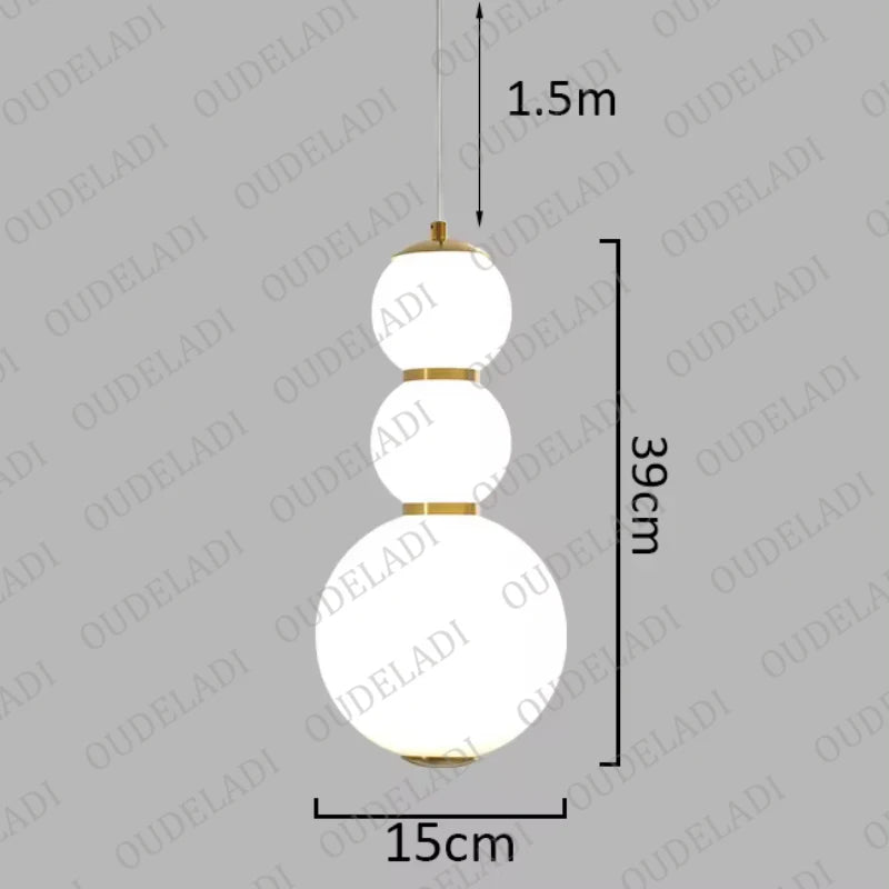 Nordic Glass Ball Hoist Hanging Lamp
