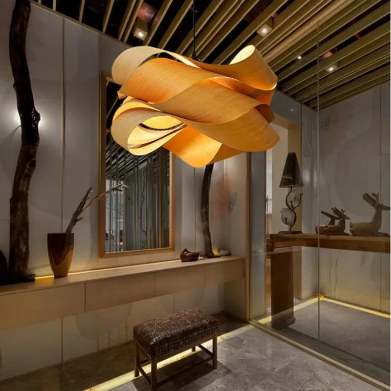 Modern Wood Skin Hanging Lamps