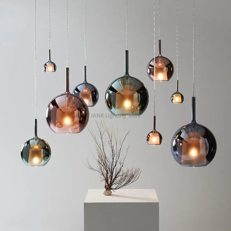 Italian Luxury Glass Bubble Pendant Lights Restaurant Staircases Bedside Chandeliers LED Household Decorative Lighting Fixtures