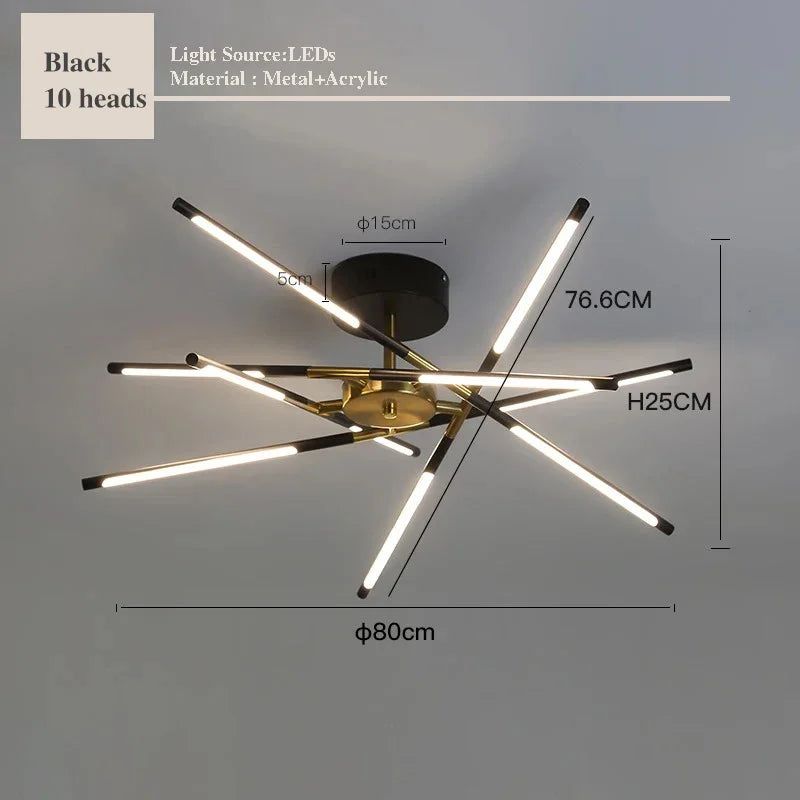 LED Linear Chandelier with Remote Dimmer