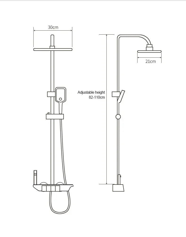 Bathroom Shower Faucet Set 4 Functions Digital Display