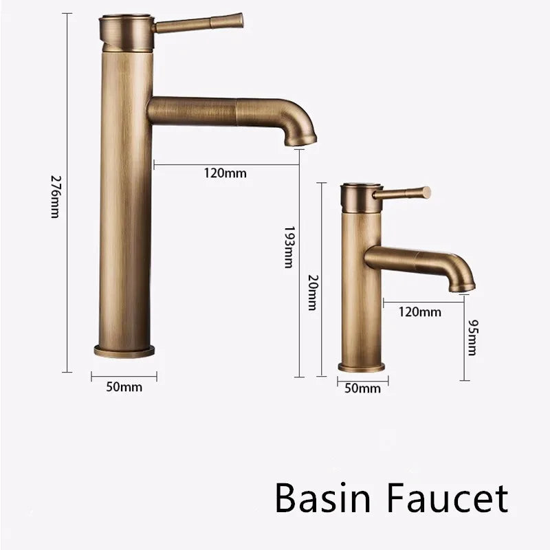Antique Bronze Basin Faucets Bathroom Faucet Hot & Cold Brass Bathroom Sink Faucet Rotating Lavotory Faucet  Mixer Water Tap