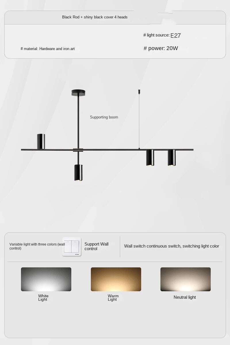 Kitchen Hanging Ceiling Lamps Simple Modern Style Long Chandelier LED Living Room Pendant Light Fixture Dining  Bar Counter Lamp