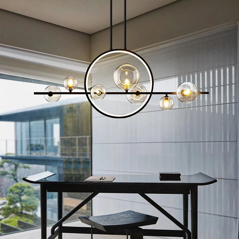 Artpad LED Pendant Lights Lamps for Ceiling Suspension Lamp Glass Ring Light Hanging Lamps for Ceiling Dining Room
