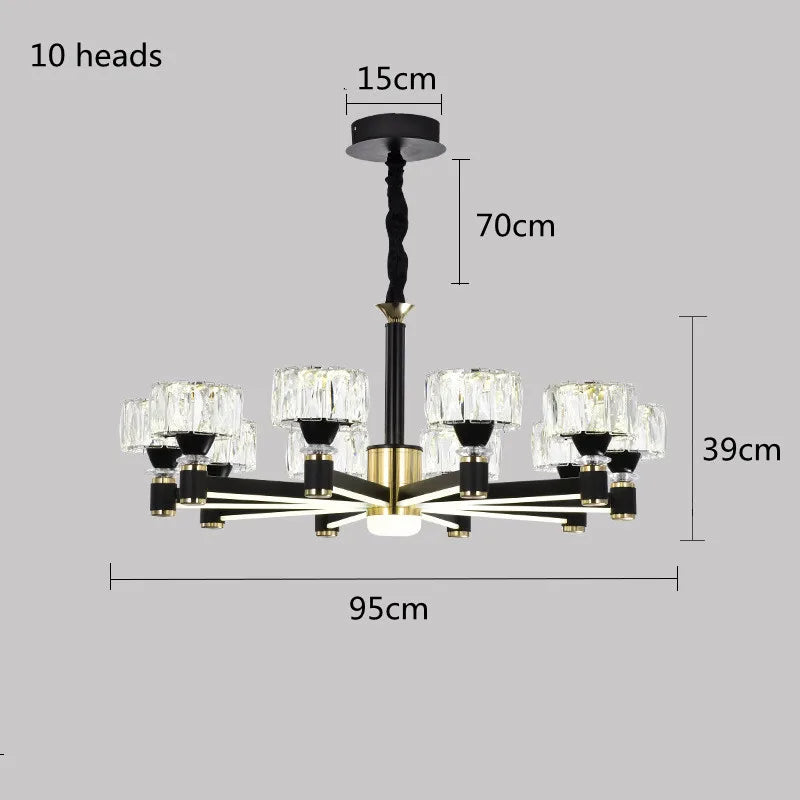 Nordic LED Luxury Living Room in Gold and Black