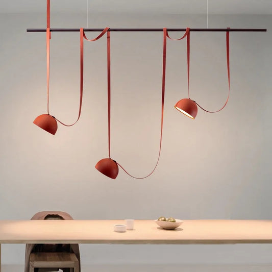 Italy Orange/Black Creative Nordic Design Dining Room Belt Pendant Lamp