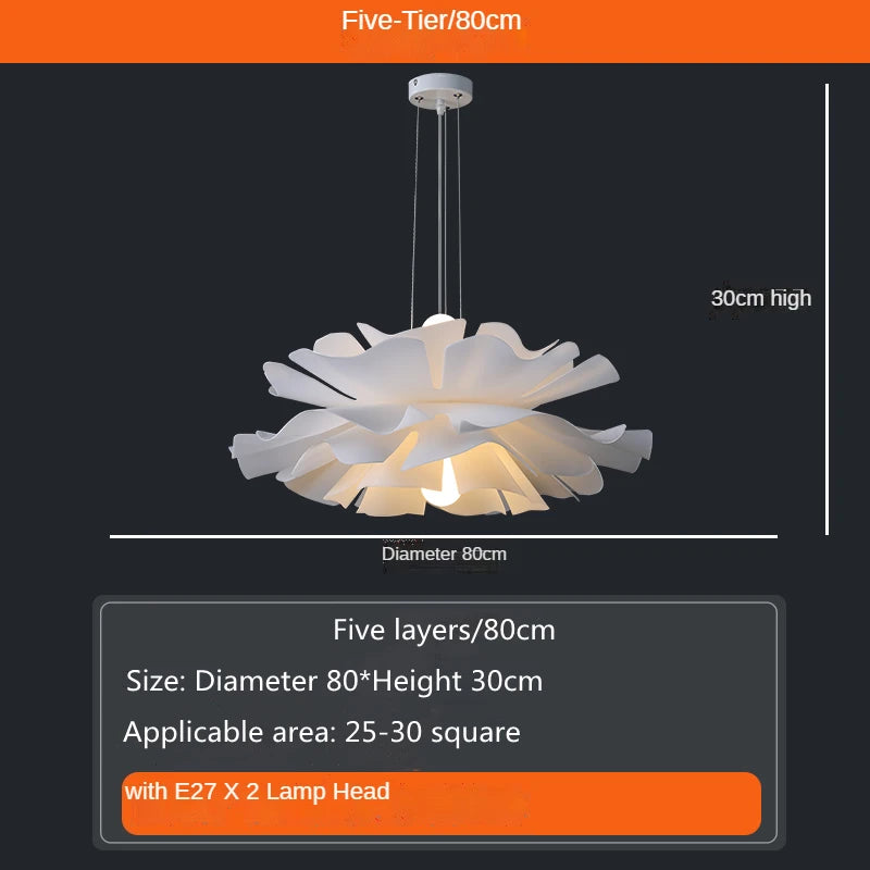 Modern Minimalist Flower LED Wave Pendant Lamp