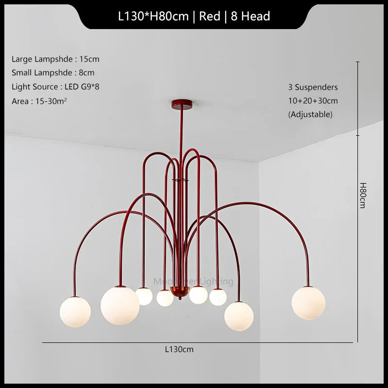 Chandelier Italian Room Decor Ceiling Lamp Magic Beans House Appliances Led Modern Iron Glass Style Pendant Lights for Home